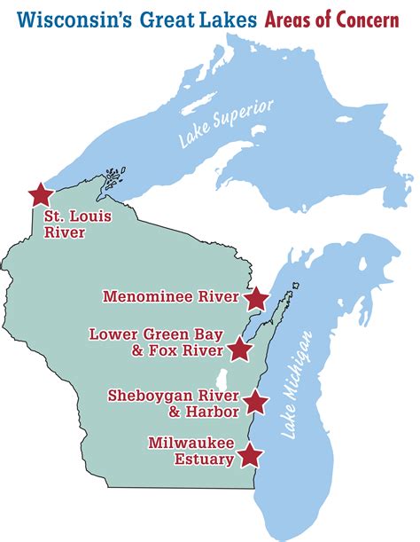 Wisconsin Major Rivers Map
