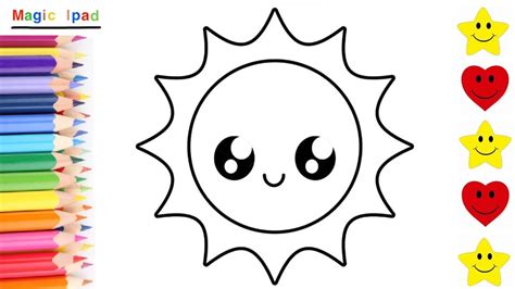 Como Dibujar Un Sol Kawaii Dibujos Para Niños 💓⭐ How To Draw A Cute