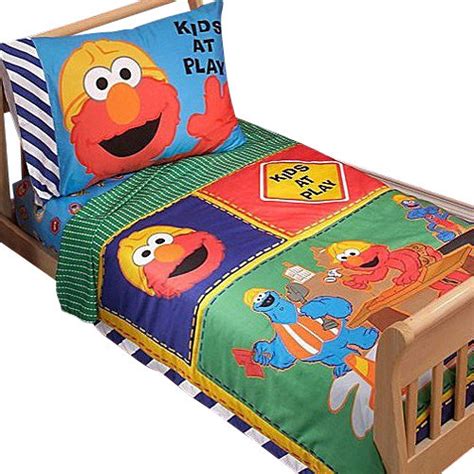 Elmo toddler bed is still charming by the characters in the educational program. Sesame Street Elmo Construction 4pc Toddler Bedding Set ...