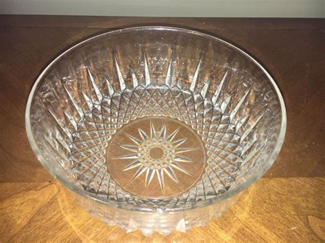Vintage Arcoroc France Crystal Bowl Retro Diamond Pattern Etsy Crystal Bowls Glassware
