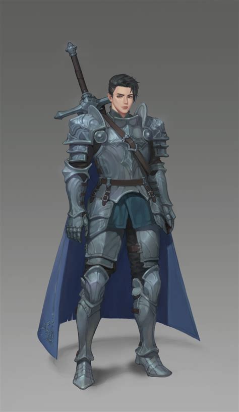 M Paladin Plate Armor Cloak Greatsword Fantasy Character Design