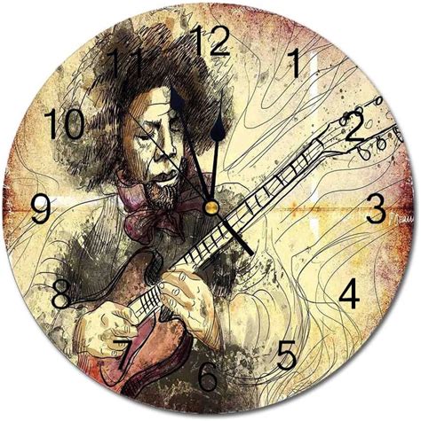 Yeeboo Jazz Music 10 Inch Round Wall Clockguitar Virtuoso
