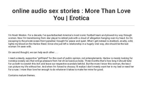 online audio sex stories more than love you erotica