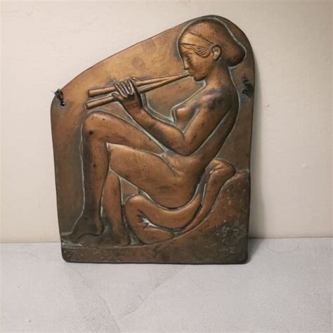 Greek Red Clay Relief Nude Woman Playing Aulos Flute Ebay