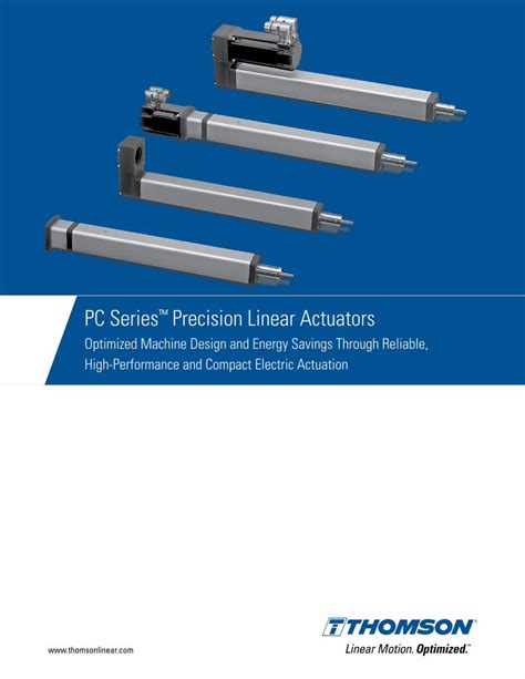 PDF Actuators PC Series Precision Linear Thomson PC Series Precision Linear Actuators