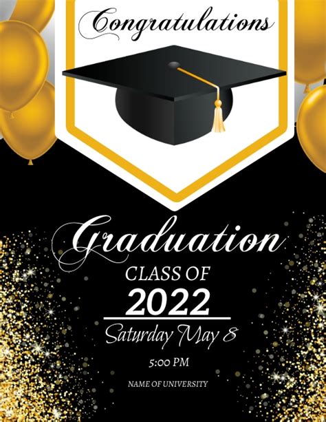 Copy Of Graduation Invitation Design Postermywall