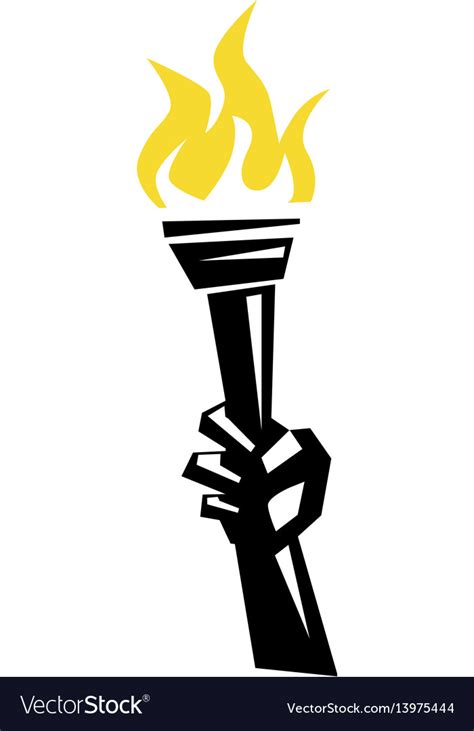 Olympic Torch Logo With Hands