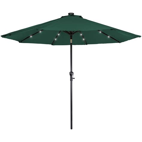 Northlight 9ft Solar Lighted Outdoor Patio Market Umbrella With Hand