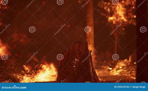 Large Flames Of Forest Fire Stock Footage Video Of Destruction