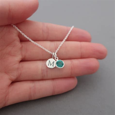 December Birthstone Necklace Sterling Silver Personalised Etsy