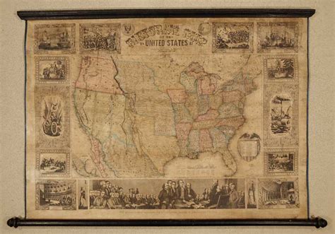 Pictorial Map Of The United States 1848 The Old Print Shop