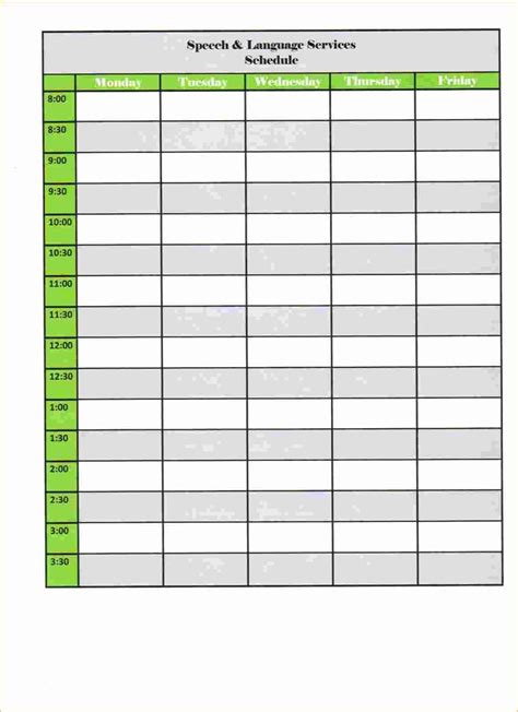 Blank Daily Schedule Template Fresh 4 Blank Schedule Template Speech
