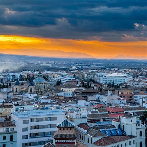 Cityscape At Sunset Of Granada Spain Stock Image Image Of Granada