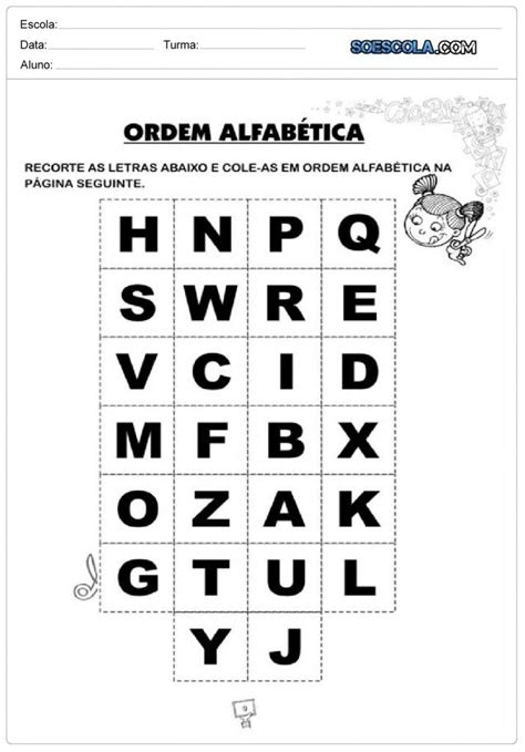 Ordem Alfab Tica Atividades Educativas De Portugu S Para Imprimir