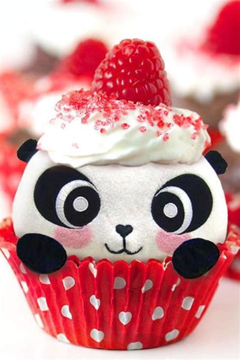 Cute Panda Cupcake Panda Cupcakes Panda Cakes Cupcake Recipes