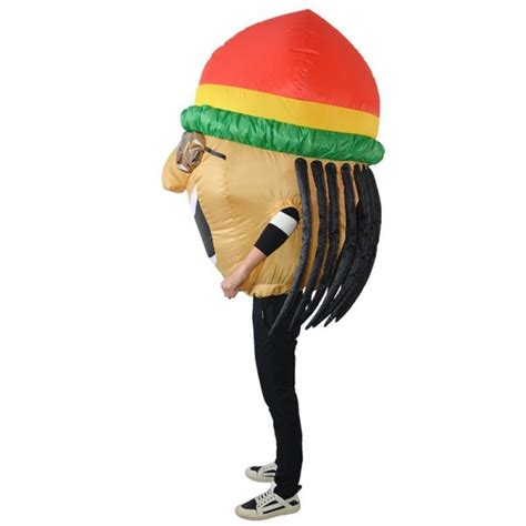 jamaican singer inflatable costume halloween christmas fancy blow up suit for adult yellow skin