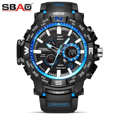 2018 Sbao Brand Men Sport Watch Led Display Male Digital Wristwatch