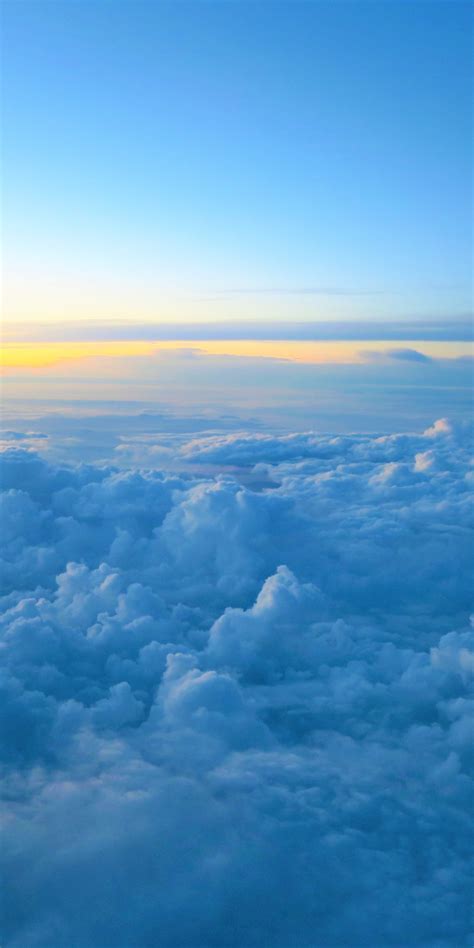 Download Wallpaper 1080x2160 Clouds And Sunset Sky Sea Of Clouds