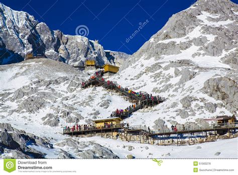 Jade dragon snow mountain, also called mount satseto or yulong xueshan, rises over tiger leaping gorge in southwest china. Groups Of Traveler On Jade Dragon Snow Mountain Editorial ...