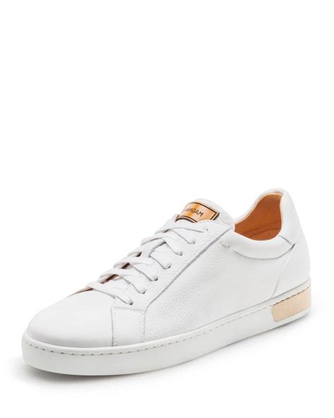 Magnanni Mens Boltan Caballero Leather Low Top Sneakers In White For
