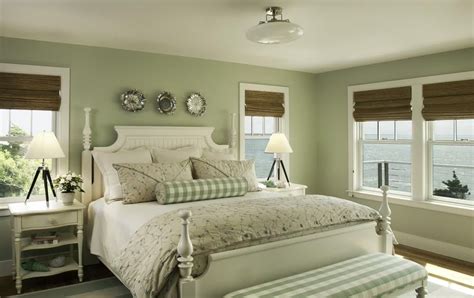 Sage Green Accent Wall In Bedroom Bone Inlay Chest Cottage