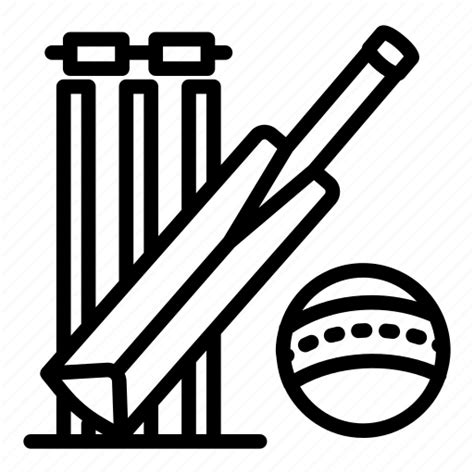 Ball Bat Cricket Game Sports Stumps Wicket Icon