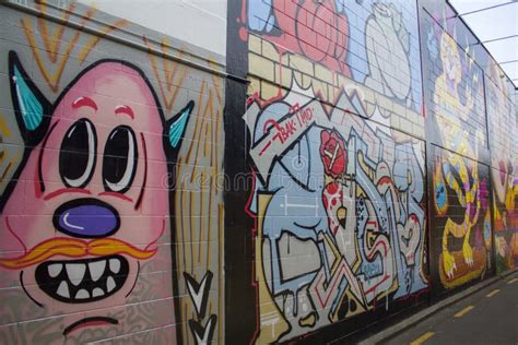 Wall With Beautiful Graffiti Street Art Editorial Photography Image