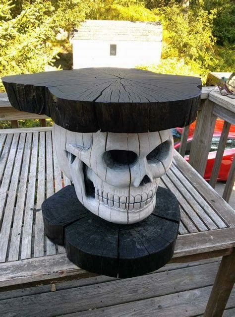 An eclectic victorian style, gothic revival homes feature asymmetrical and unpredictable floor like other victorian styles, gothic revival designs are heavily laden with decoration: Skulltable | Skull furniture, Handmade home decor, Skull
