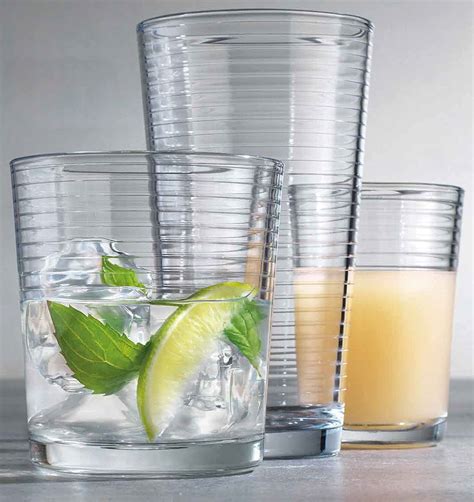 Durable Drinking Glasses Set Of 18 Glassware Set Includes 6 17oz