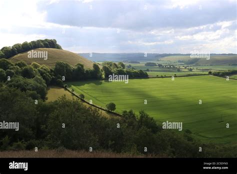 The Open English Countryside Wiltshire Over Fields And Hedgerows