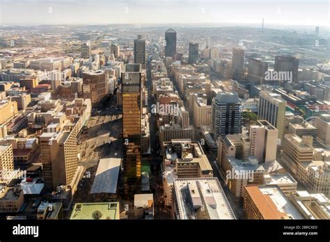 Aerial View Skyscrapers Downtown Johannesburg South Africa Stock
