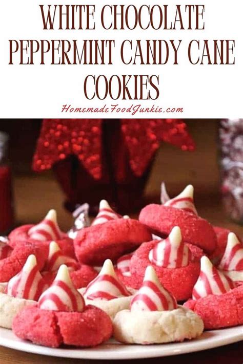 White Chocolate Peppermin Candy Cane Cookies On A Plate