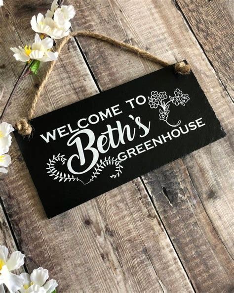 Custom Greenhouse Sign Gardening T Slate Welcome Sign Suitable For
