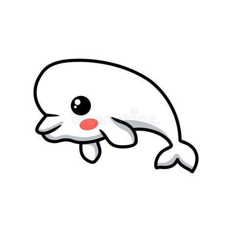 Cute Little Beluga Whale Cartoon Stock Vector Illustration Of Chibi
