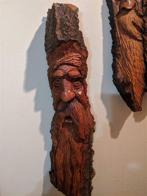 Wood Spirit Wood Carved Cottonwood Bark Etsy Canada Wood Spirit