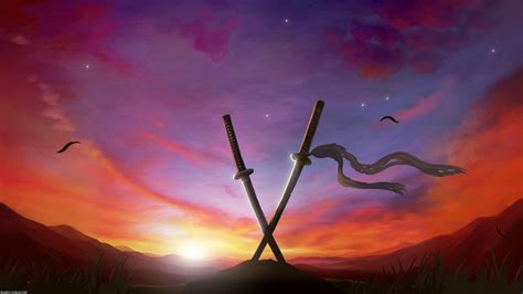 Digital Art Sunset Sword Wallpapers Hd Desktop And Mobile Backgrounds