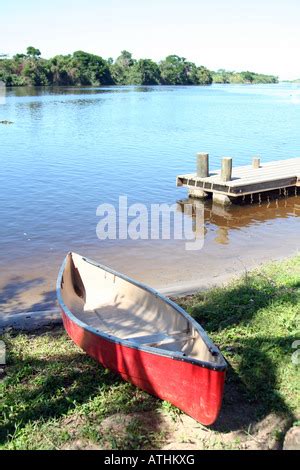 A Small Boat Dock In The Refugio De Vida Silvestre Cuero Y Salado