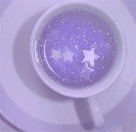 Soft Purple Aesthetic Stars Glitter Coffee Drink Cup Coffee Cup