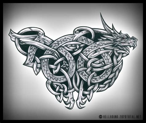 Celtic Dragon By H3llb0und On Deviantart Celtic Dragon Tattoos