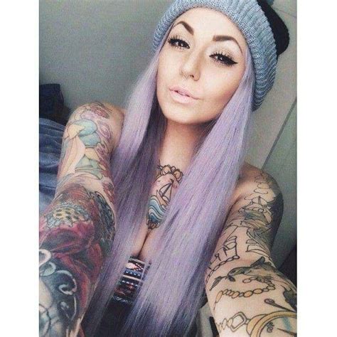 pin by gary craig johnson on body art ️ purple hair hair girl tattoos