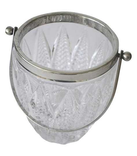 Vintage Crystal And Silver Platted Ice Bucket Ice Bucket Vintage Crystal Ice