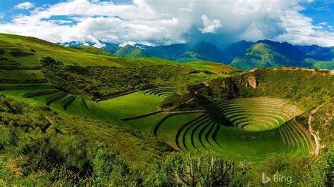 Peru Moray Inca Ruins Near Maras 2016 Bing Desktop Wallpaper Preview