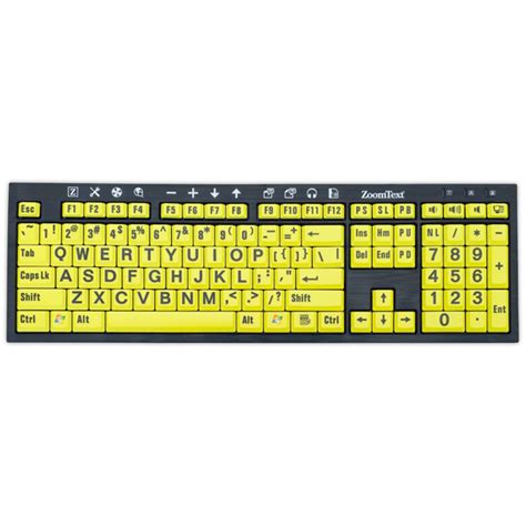 Zoomtext Large Print Keyboard Yellow Keys With Black Print