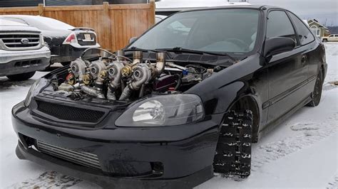 Youtuber Builds Civic With Quad Turbos Honda Tech