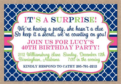 Surprise Party Invitation Wording Invitation Design Blog