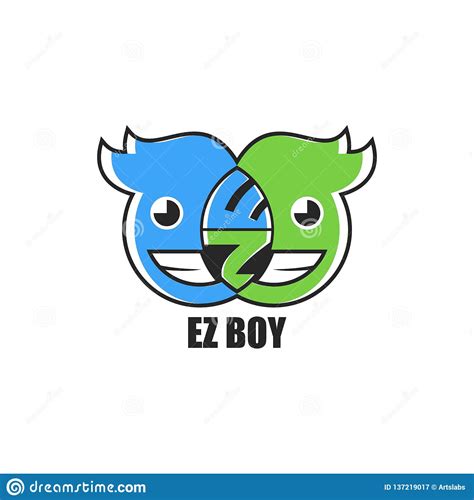Ez Emoticon Boy Logo Vector Design Stock Vector Illustration Of