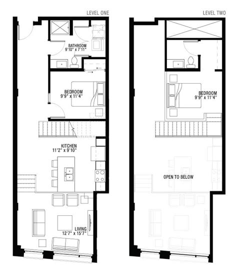 bedroom loft apartment floor plans  ultra lofts