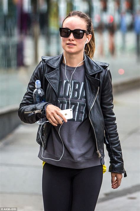 Olivia Wilde Looks Cool In A Leather Biker Jacket As She Goes For A