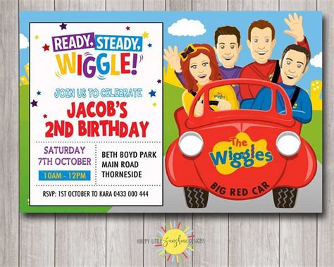 Wiggles Birthday Invitation Template Cards Design Templates