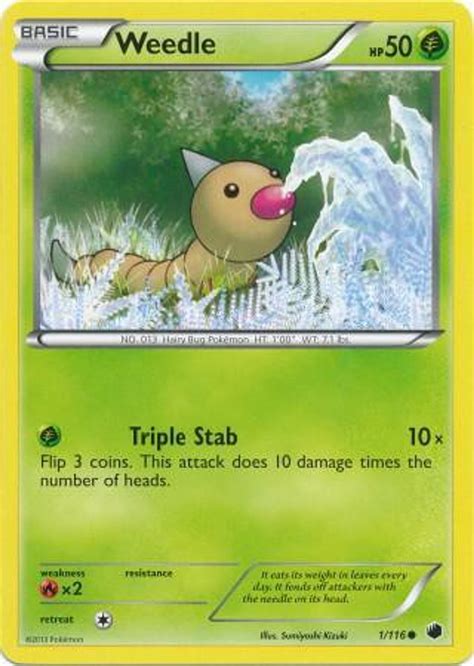 Pokemon Black White Plasma Freeze Single Card Common Weedle 1 Toywiz